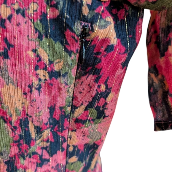 Sézane Armonie Dress Floral Faux Wrap Midi Red Pink Black Feminine Women's 38 - Picture 12 of 15